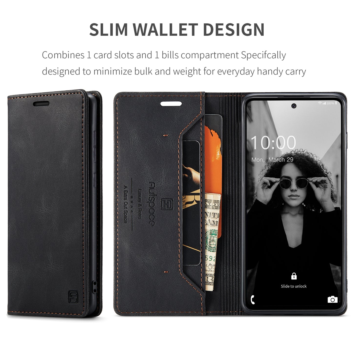 Luxury Retro Leather Galaxy A52 Case Magnetic Buckle RFID