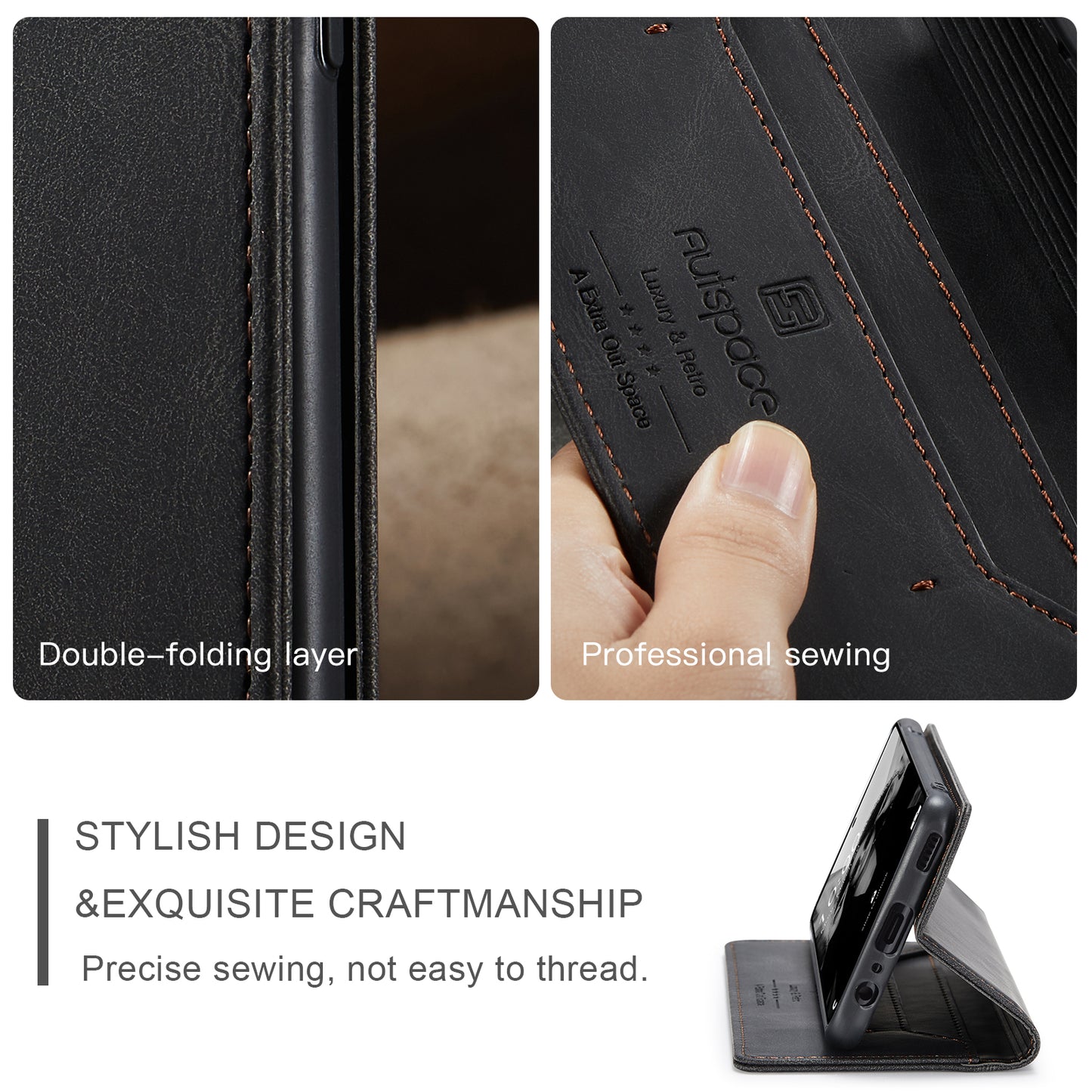 Luxury Retro Leather Galaxy A52 Case Magnetic Buckle RFID