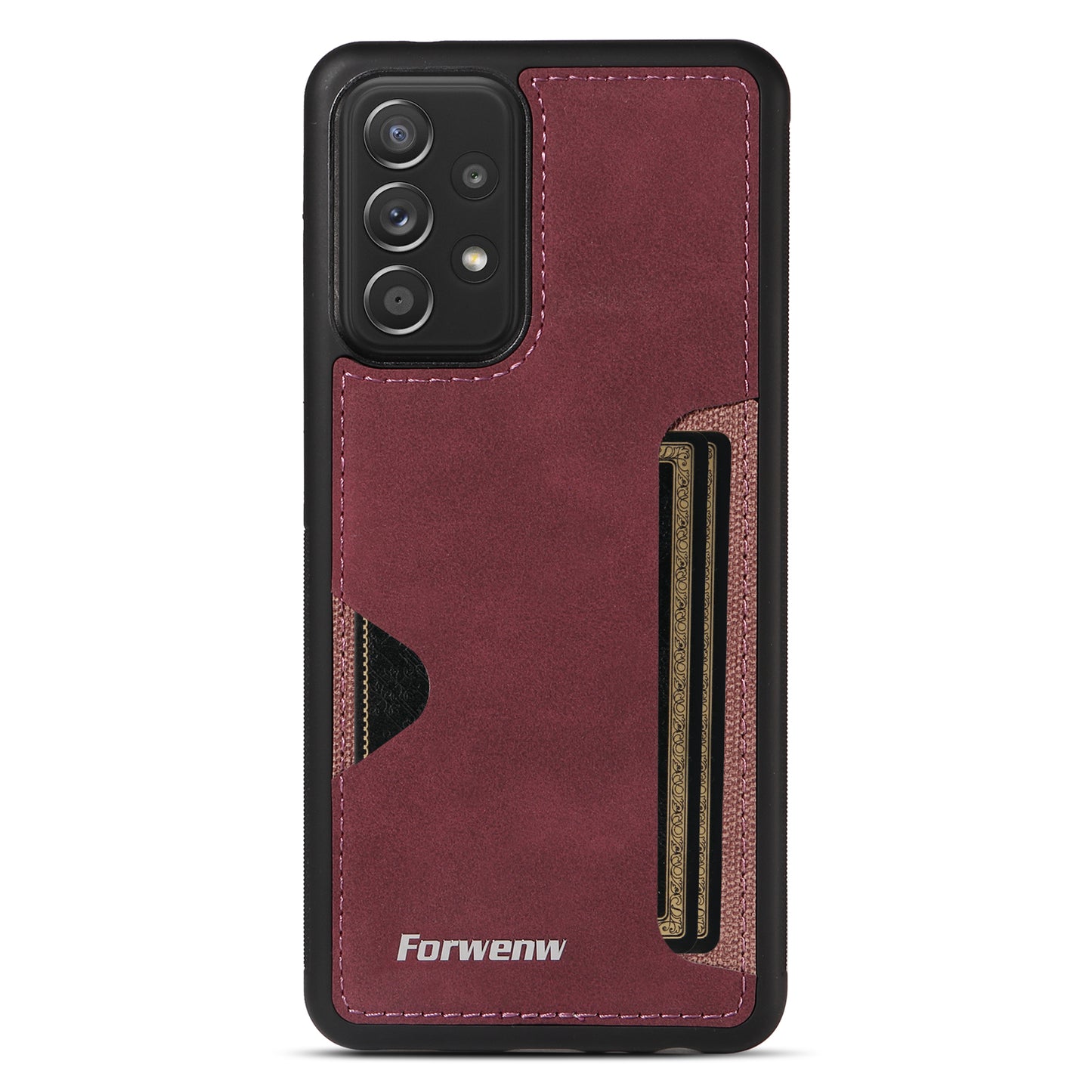 Insert Card Slot Leather Skin Galaxy A52s Case Back