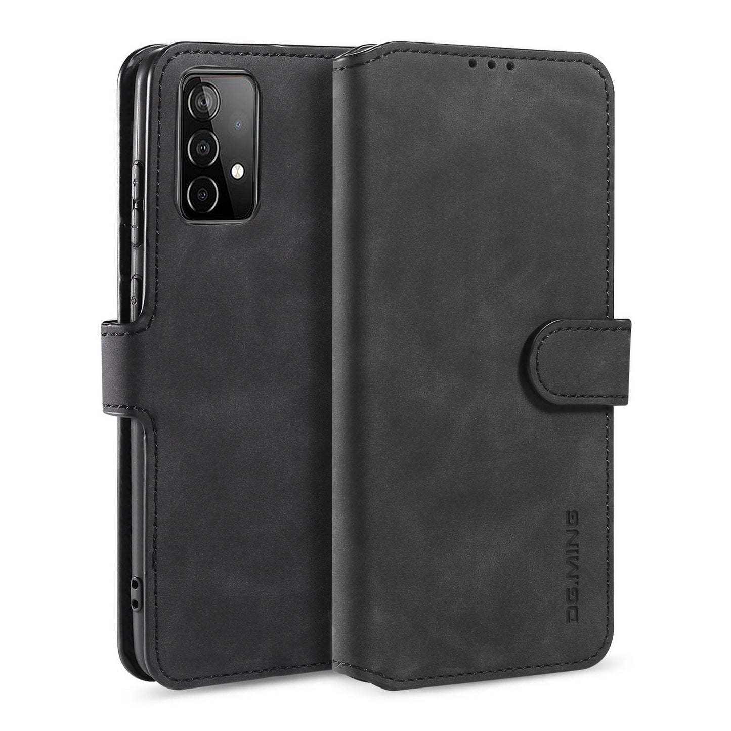 Retro Leather Edge Galaxy A52s Case with Hand Strap