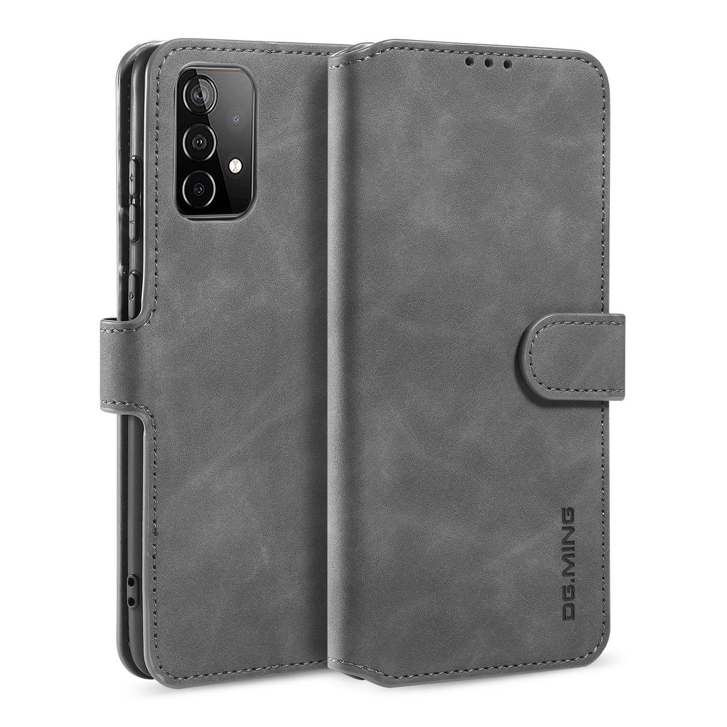 Retro Leather Edge Galaxy A52s Case with Hand Strap