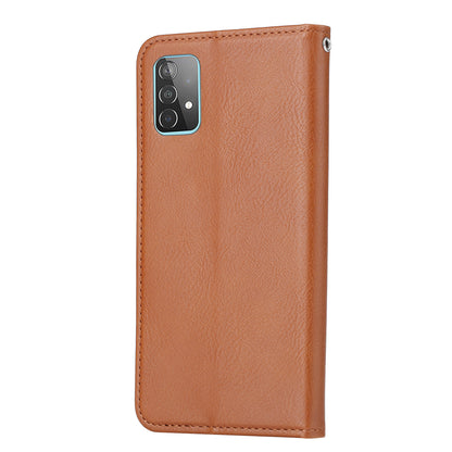 Classical Knead Leather Galaxy A52s Case with Notes Pocket