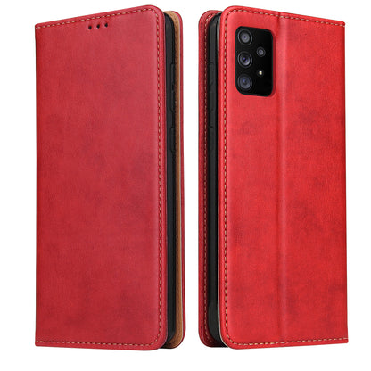 PU Leather Galaxy A52s Case Wallet Stand Texture Deluxe