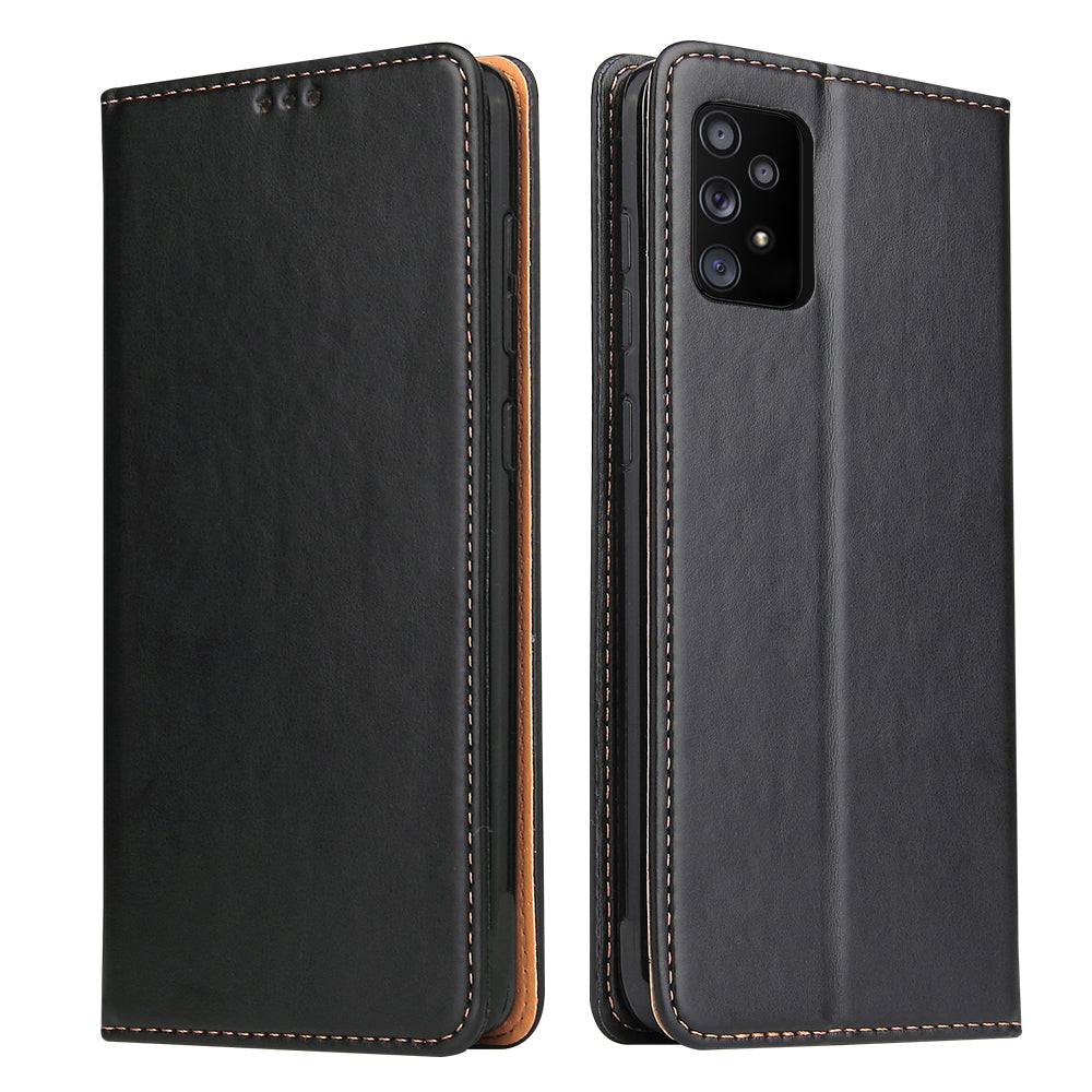 PU Leather Galaxy A52s Case Wallet Stand Texture Deluxe