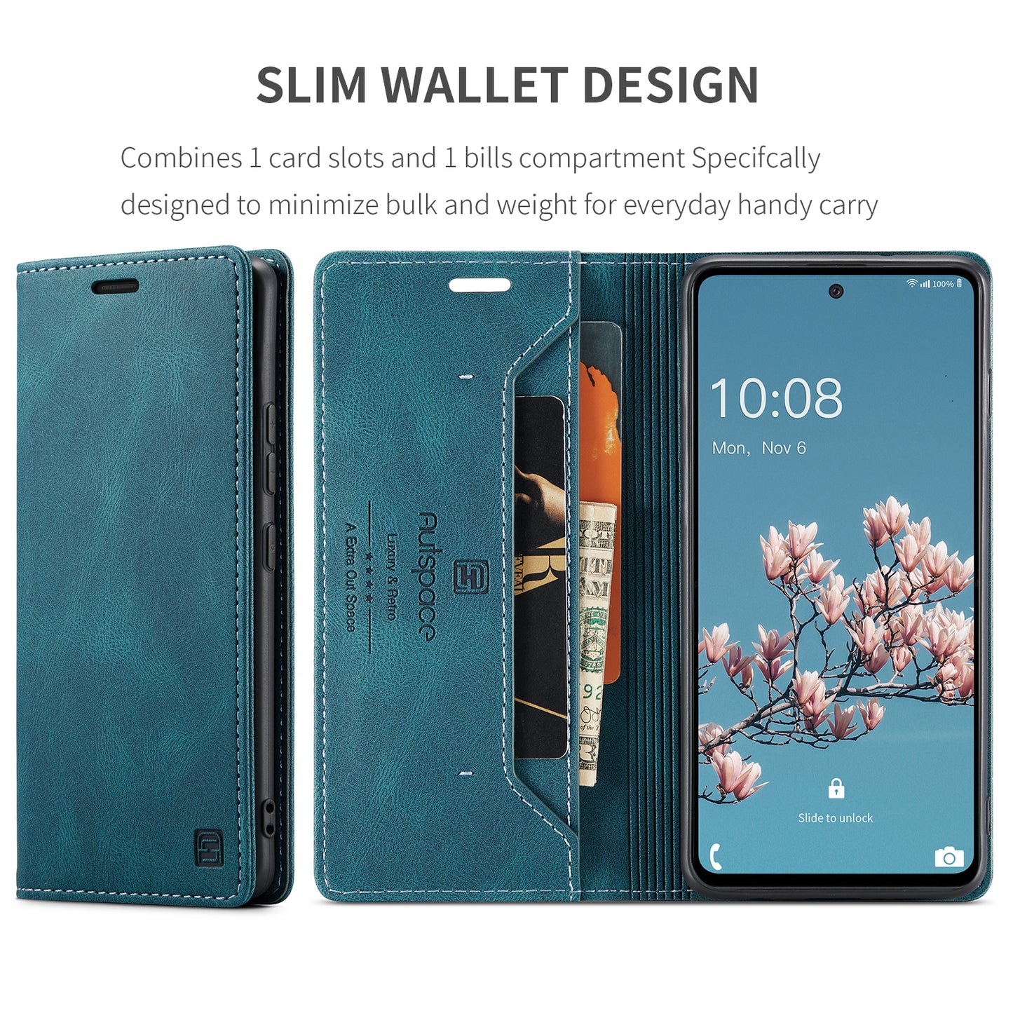 Luxury Retro Leather Galaxy A53 Case Magnetic Buckle RFID