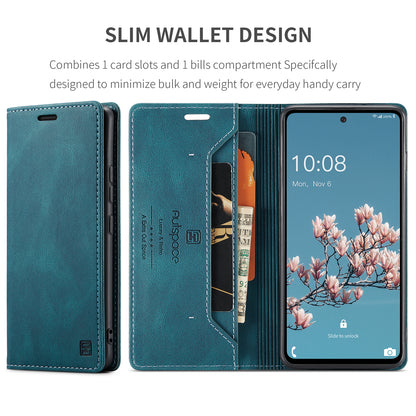 Luxury Retro Leather Galaxy A53 Case Magnetic Buckle RFID