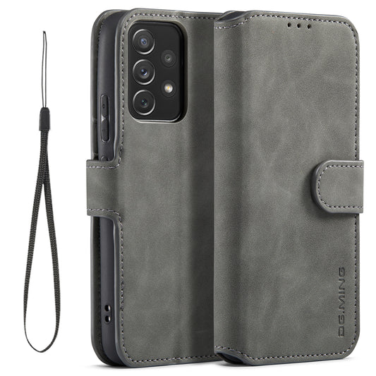 Retro Leather Edge Galaxy A53 Case with Hand Strap