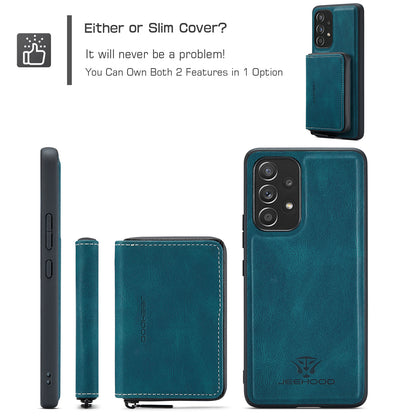 Magnetic Removable Zipper Wallet Galaxy A53 Case Leather Back