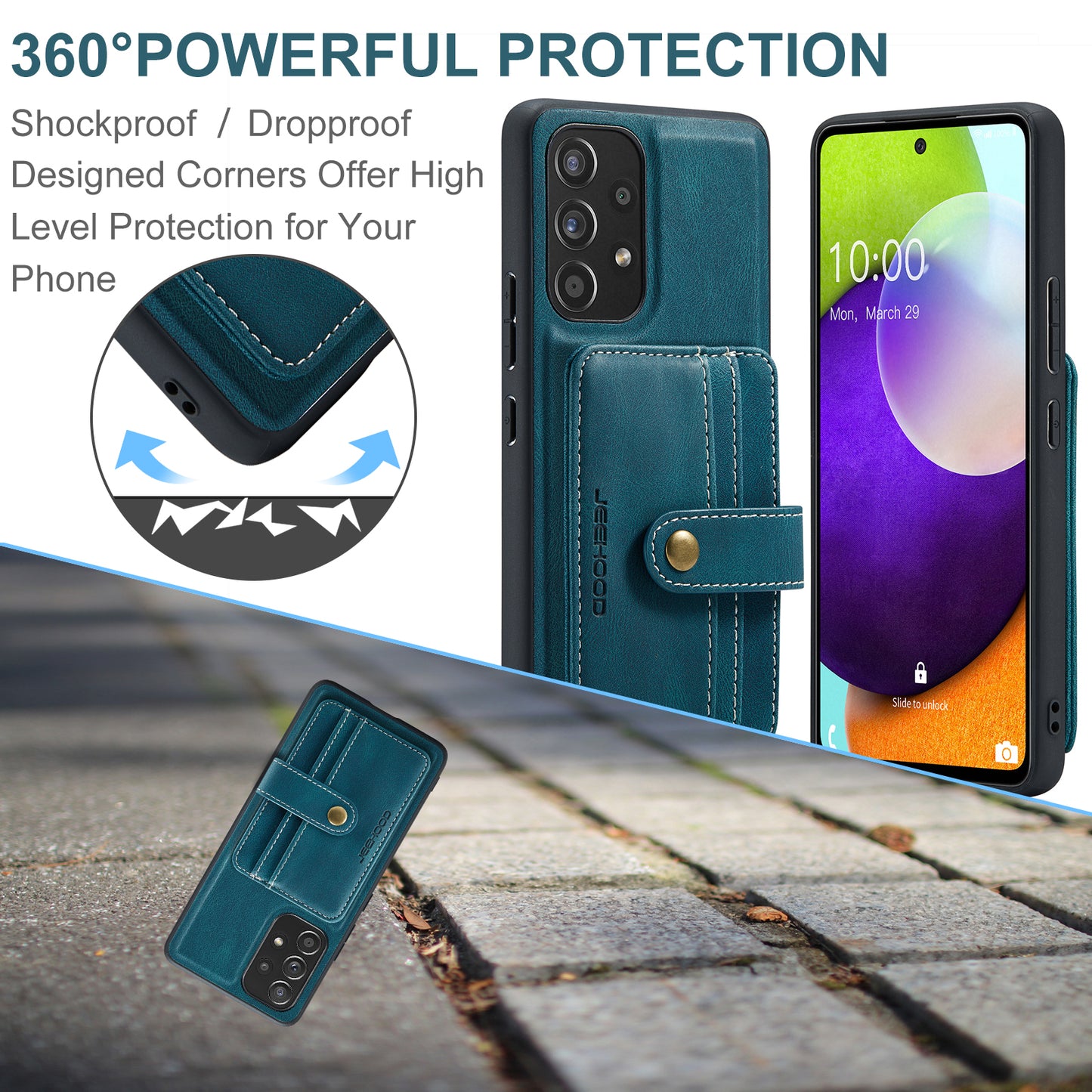 Powerful Magnetic Card Holder Galaxy A53 Case Detachable