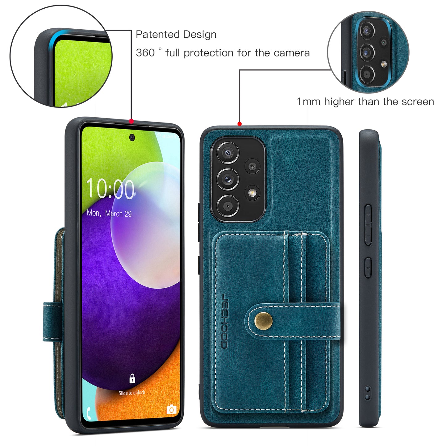 Powerful Magnetic Card Holder Galaxy A53 Case Detachable