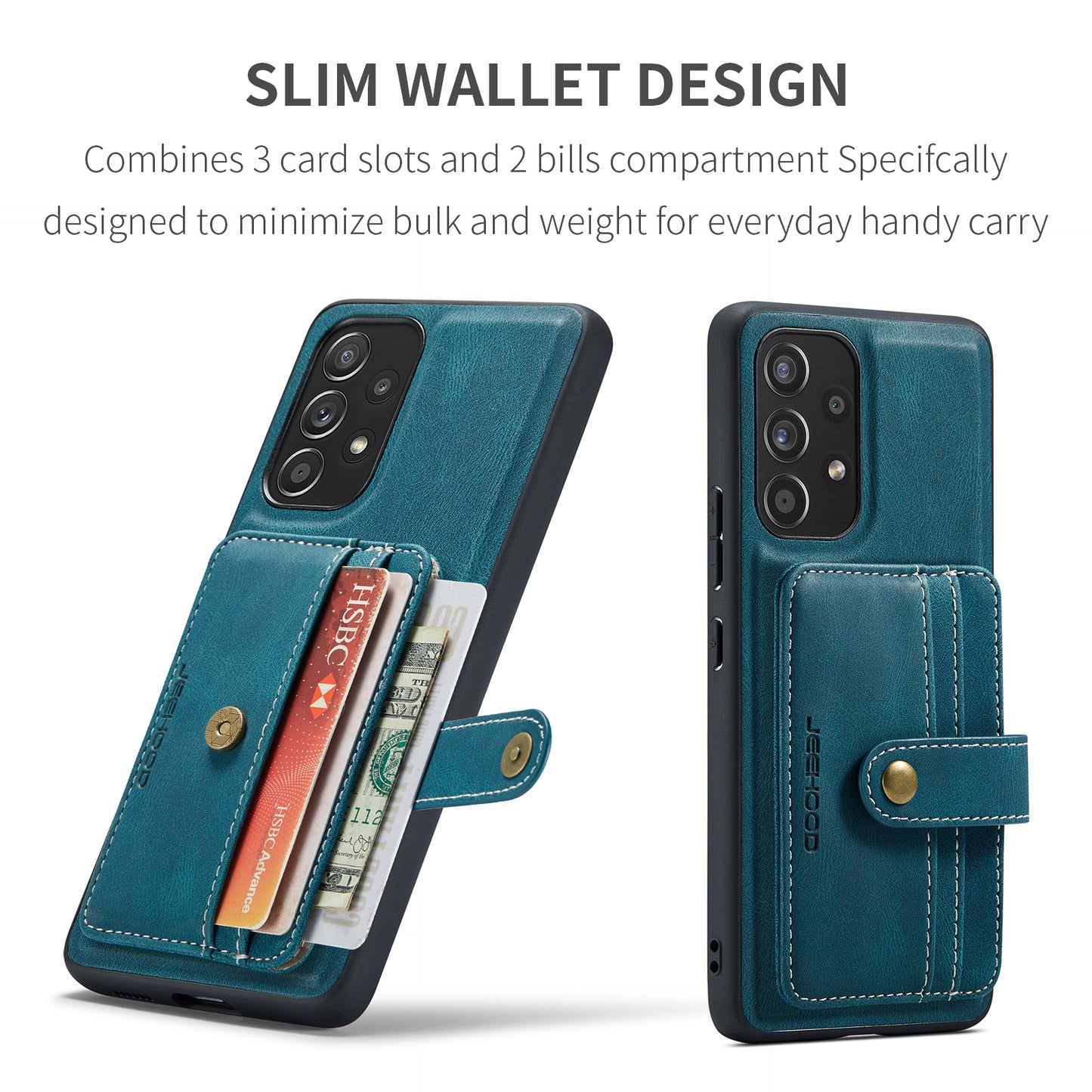 Powerful Magnetic Card Holder Galaxy A53 Case Detachable