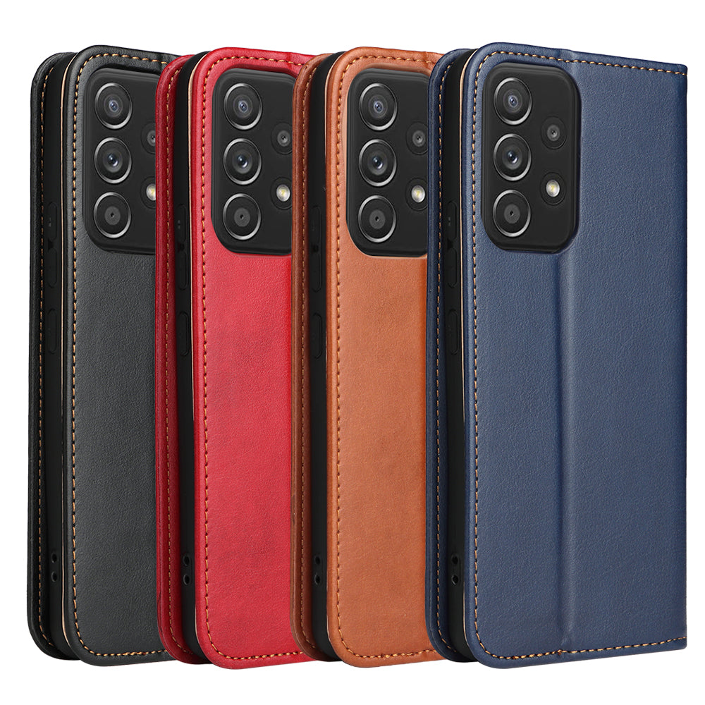 PU Leather Galaxy A53 Case Wallet Stand Texture Deluxe