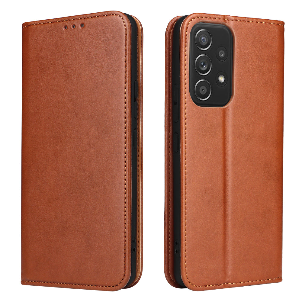 PU Leather Galaxy A53 Case Wallet Stand Texture Deluxe