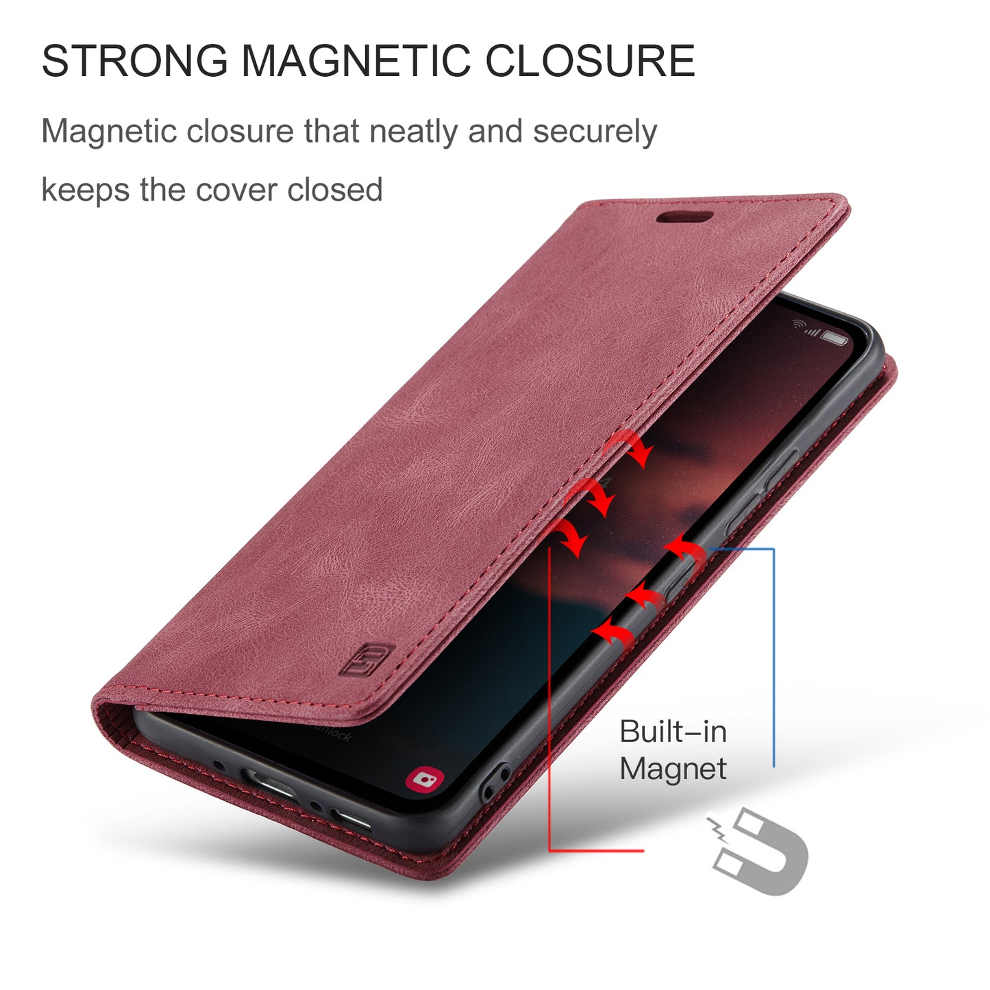 Luxury Retro Leather Galaxy A54 Case Magnetic Buckle RFID