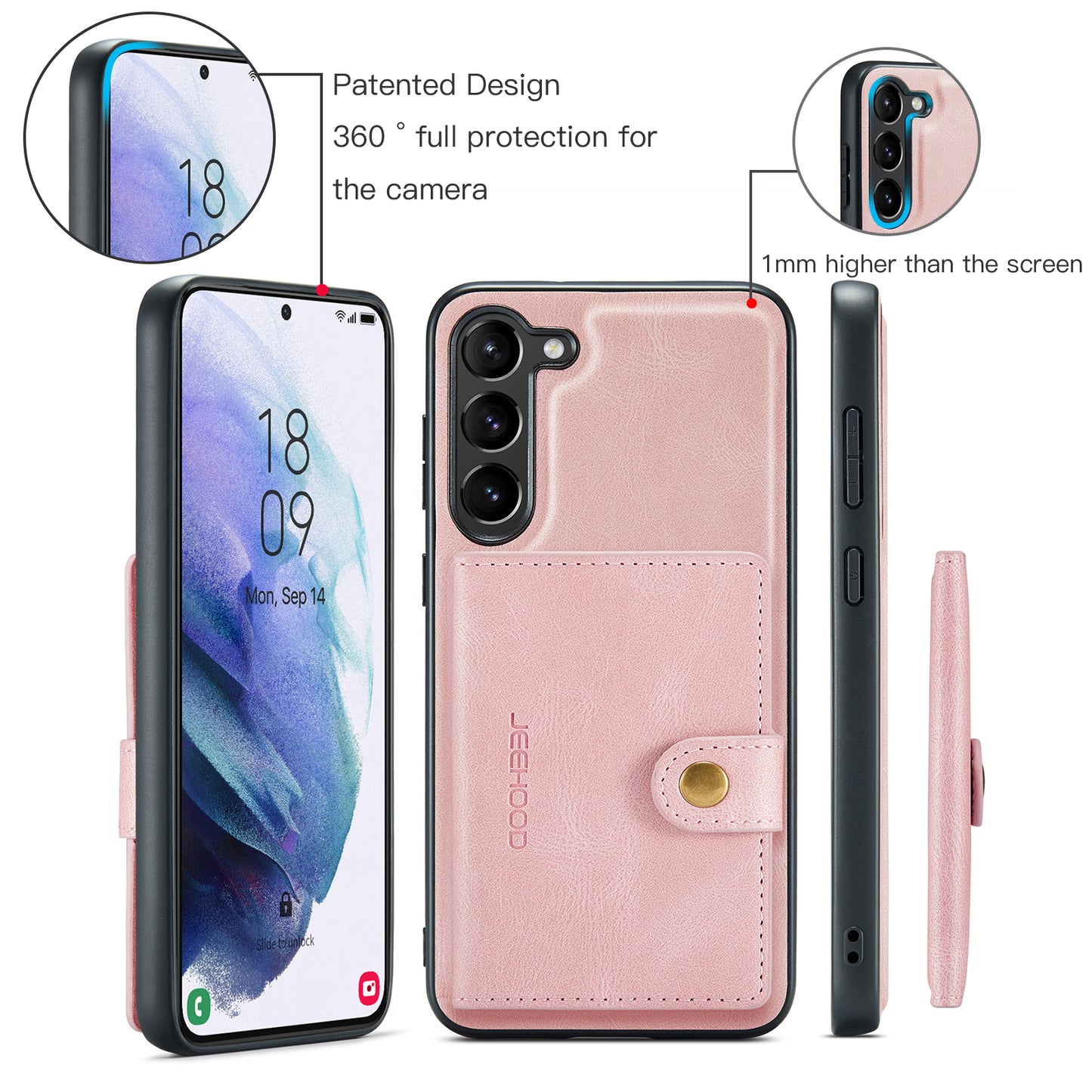 Magnetic Detachable Card Holder Galaxy A54 Case Leather Flip