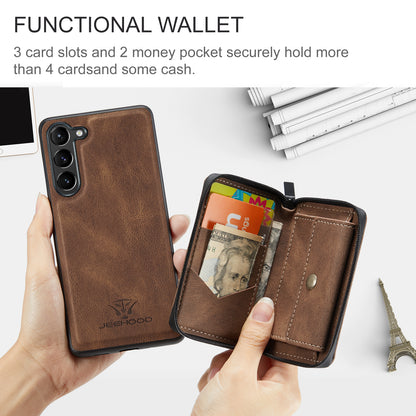 Magnetic Removable Zipper Wallet Galaxy A54 Case Leather Back