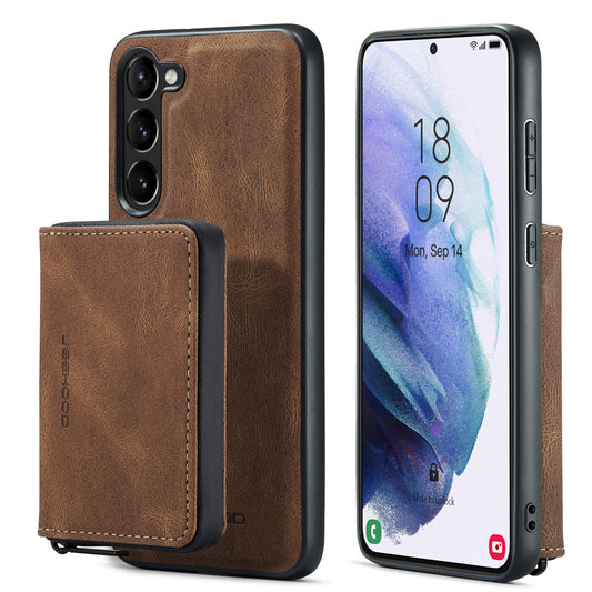 Magnetic Removable Zipper Wallet Galaxy A54 Case Leather Back