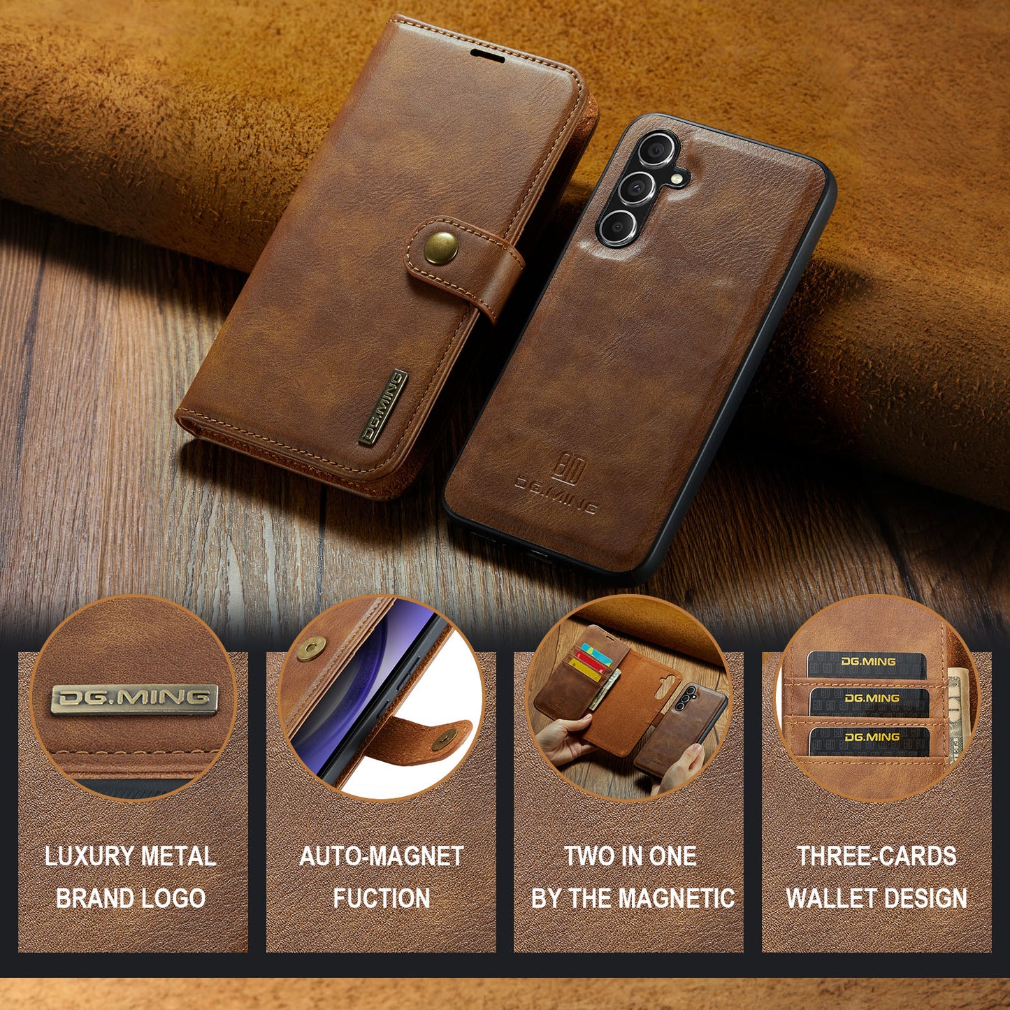 Wallet Detachable 2 In 1 Buckle Galaxy A54 Case Magnetic