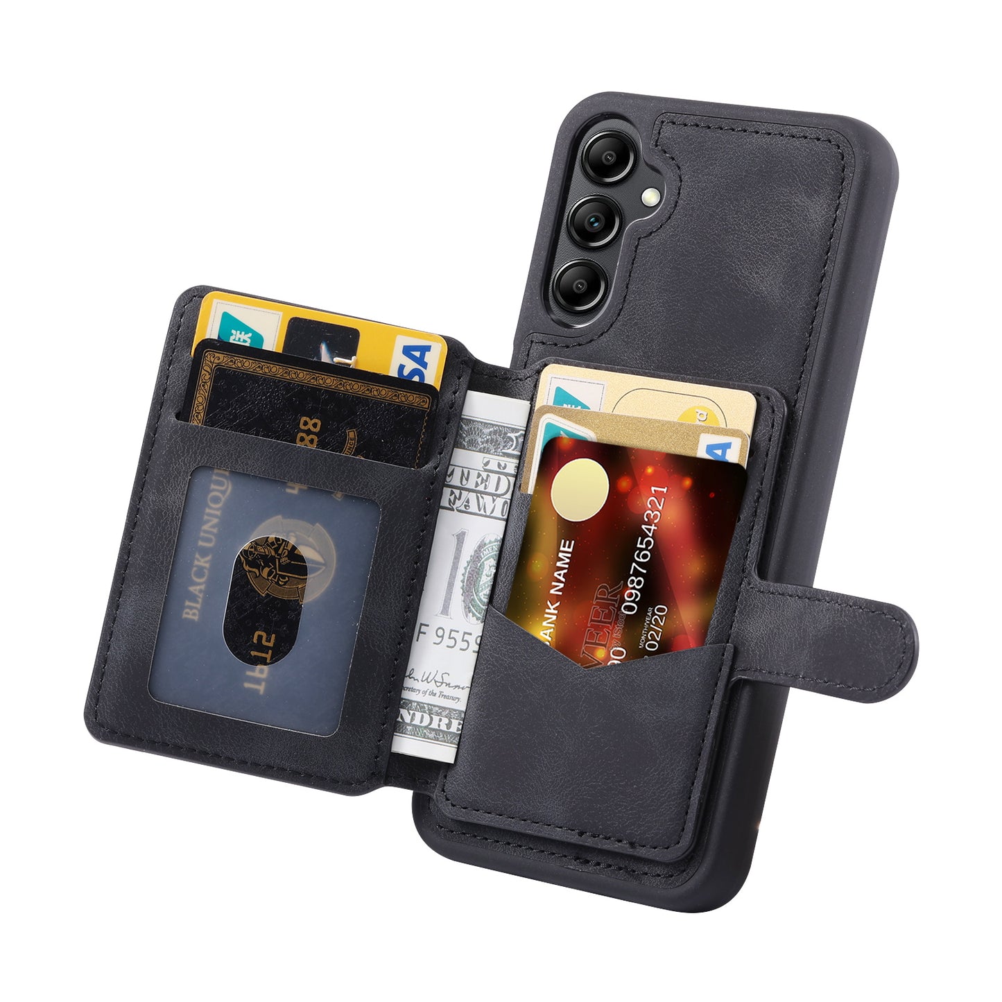 Fantasy Card Slots Buckle Galaxy A54 Case Leather Anti-theft