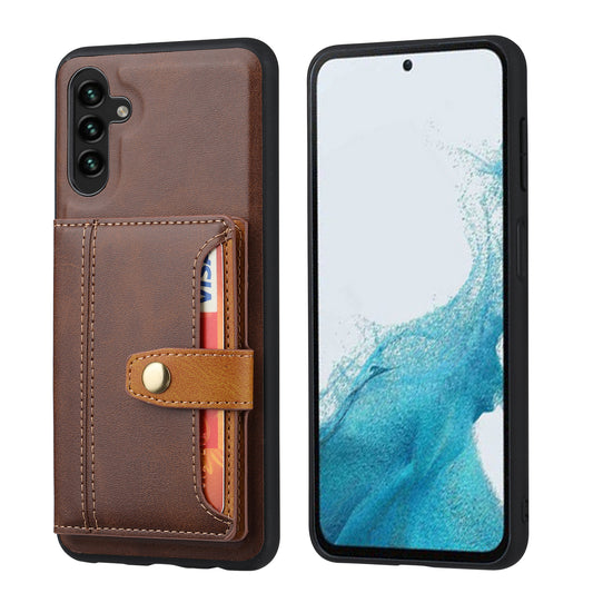 Buckle Retro Leather Galaxy A54 Case Stand Multi-card Slots