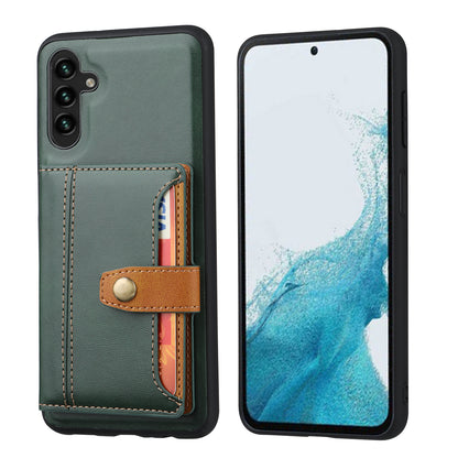 Buckle Retro Leather Galaxy A54 Case Stand Multi-card Slots