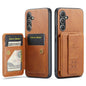 Oil Wax Leather Card Holder Galaxy A34 Case Finger Clip