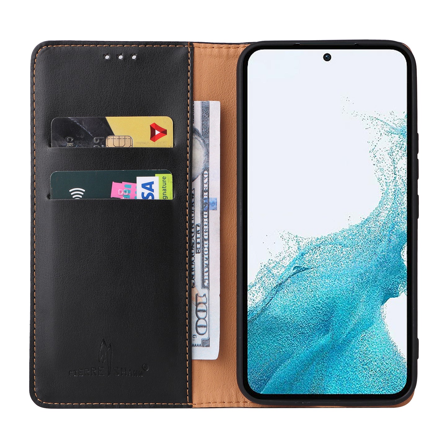 PU Leather Galaxy A54 Case Wallet Stand Texture Deluxe