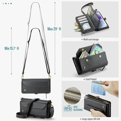 Women Shoulder Bag Samsung Galaxy A55 Case Card Slots Buckle Pockets