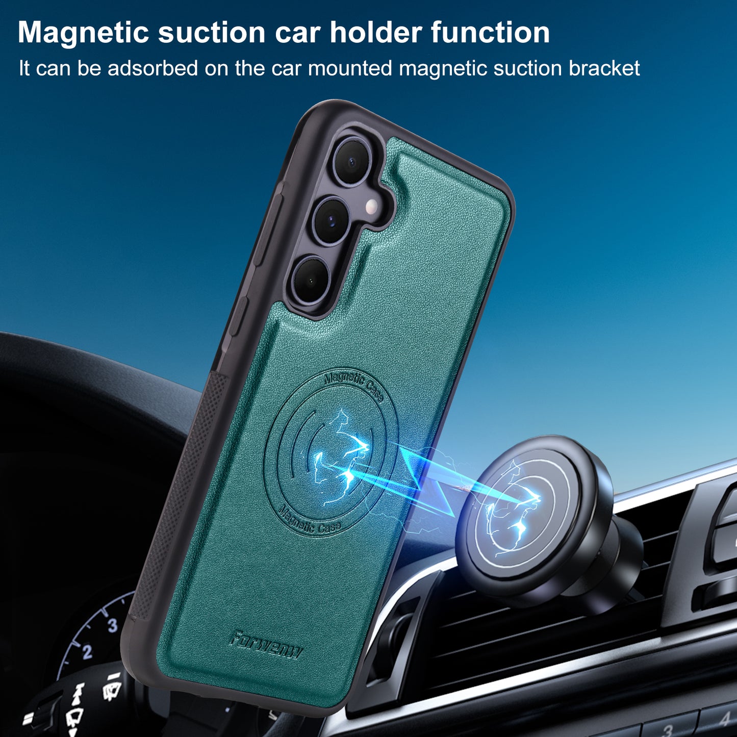 Detachable 2-in-1 Leather Card Bag Galaxy A55 Case Magnetic