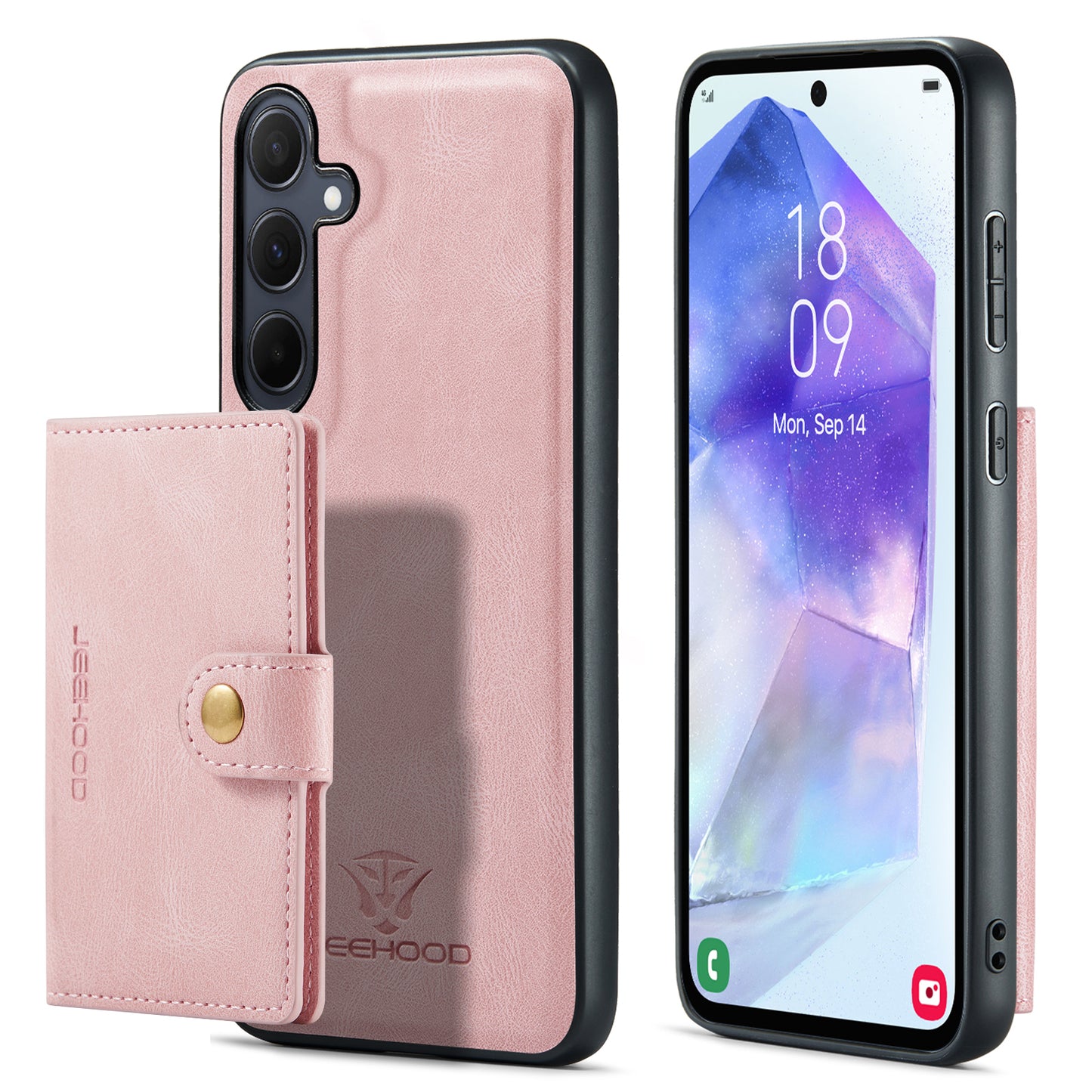 Magnetic Detachable Card Holder Galaxy A55 Case Leather Flip