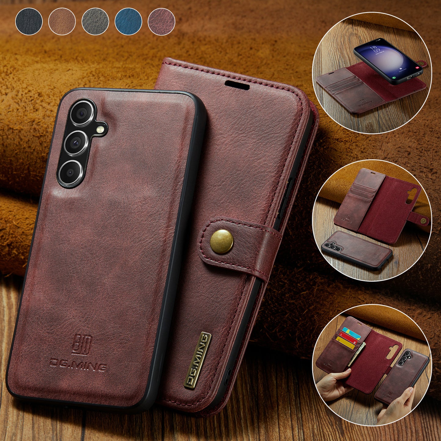 Wallet Detachable 2 In 1 Buckle Galaxy A55 Case Magnetic