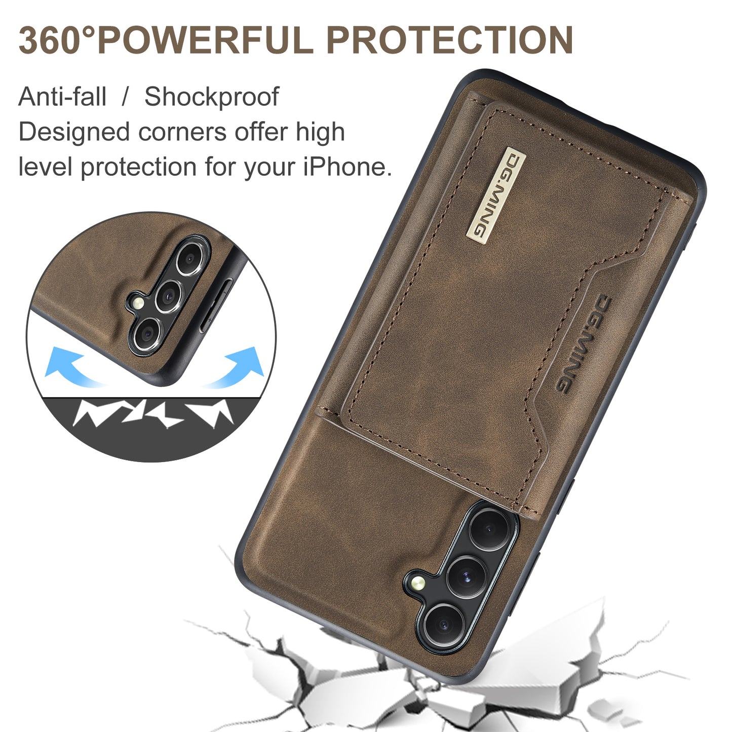 Retro Detachable Fold Card Holder Galaxy A55 Case Magnetic Clip