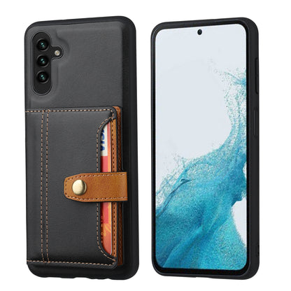 Buckle Retro Leather Galaxy A55 Case Stand Multi-card Slots