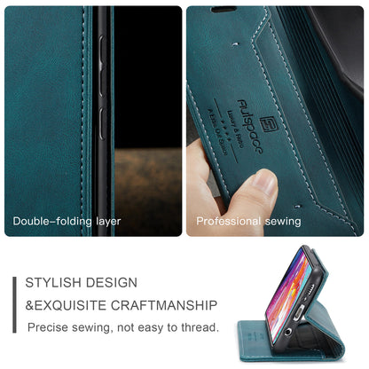 Luxury Retro Leather Galaxy A70 Case Magnetic Buckle RFID