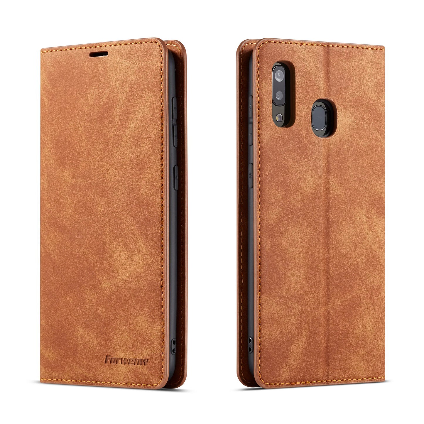 Illusion Slim Retro Leather Galaxy A70e Case Magnetic