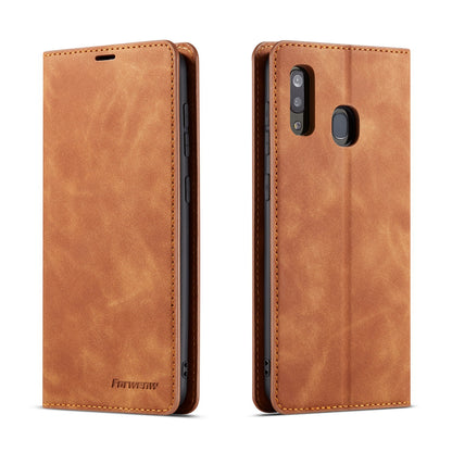 Illusion Slim Retro Leather Galaxy A70e Case Magnetic