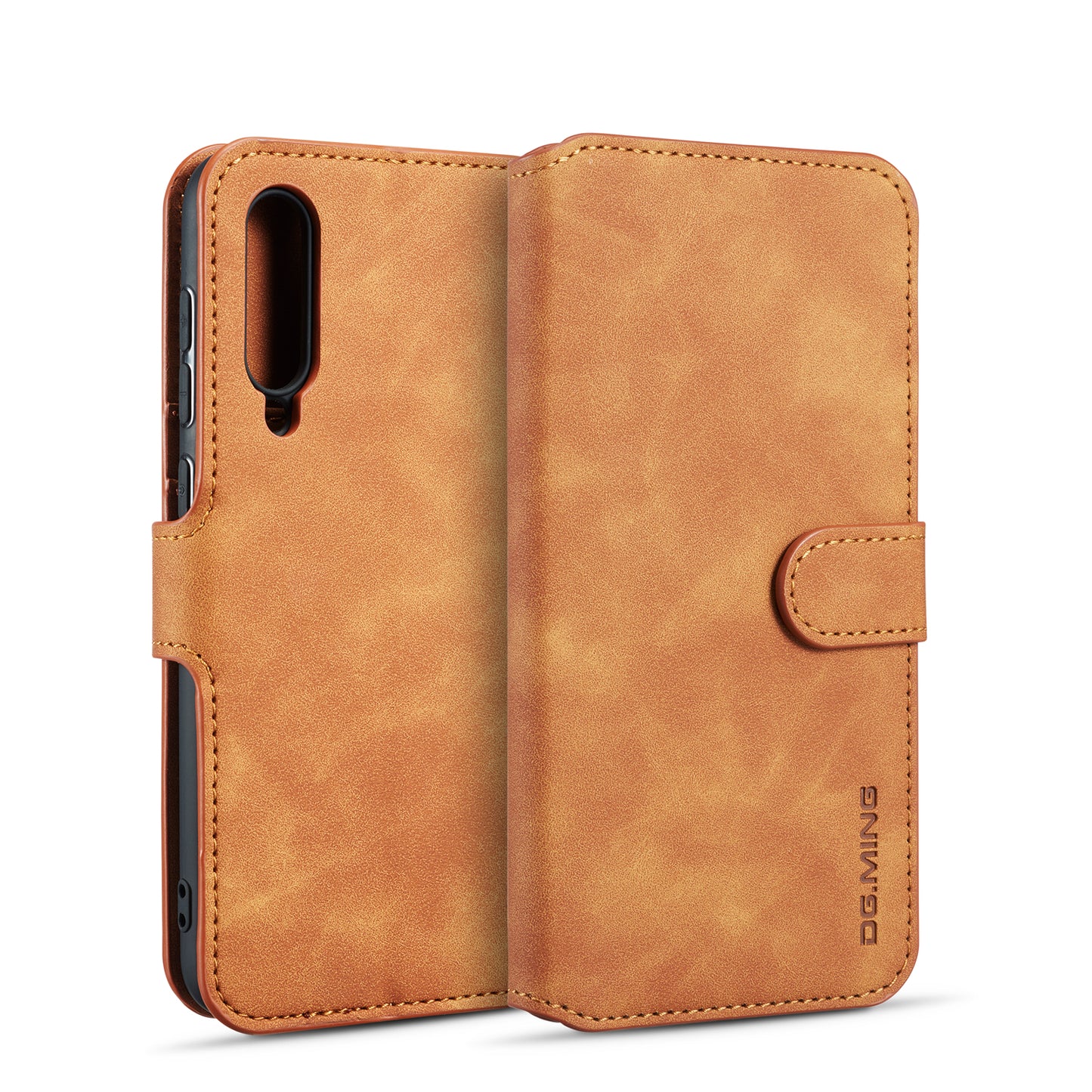 Retro Leather Edge Galaxy A70e Case with Hand Strap