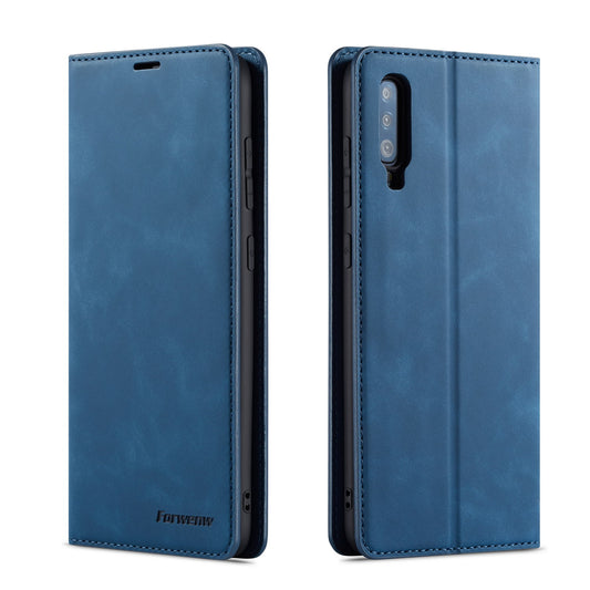 Illusion Slim Retro Leather Galaxy A70s Case Magnetic