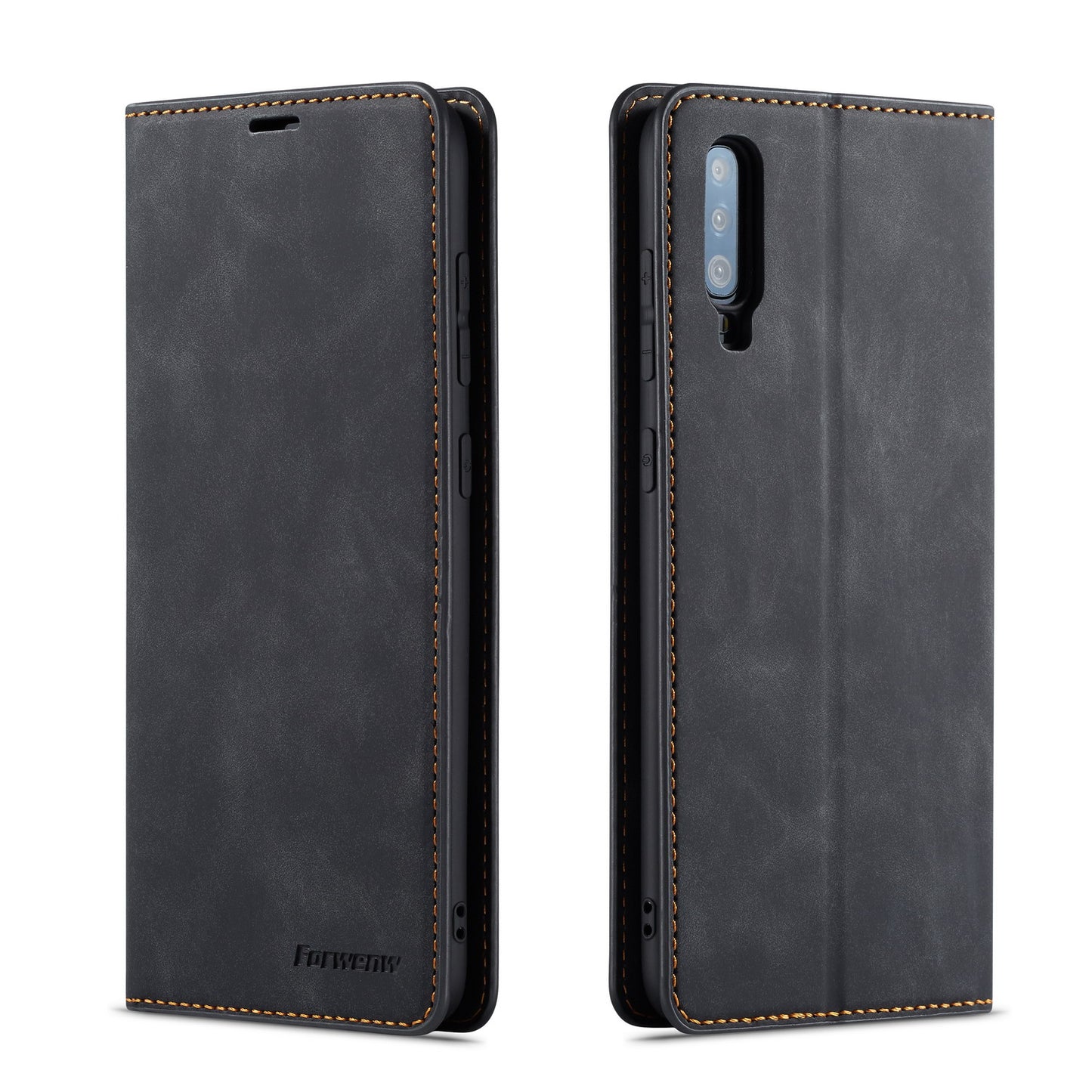 Illusion Slim Retro Leather Galaxy A70 Case Magnetic