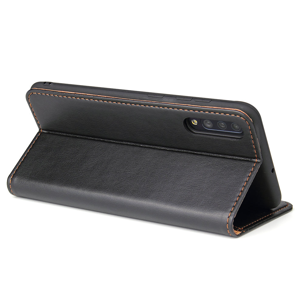 PU Leather Galaxy A70s Case Wallet Stand Texture Deluxe