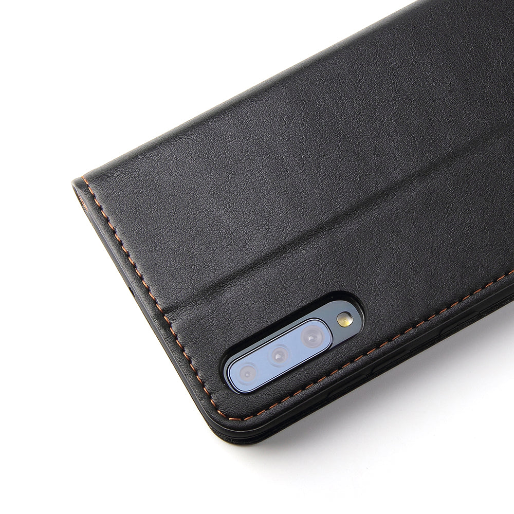 PU Leather Galaxy A70s Case Wallet Stand Texture Deluxe