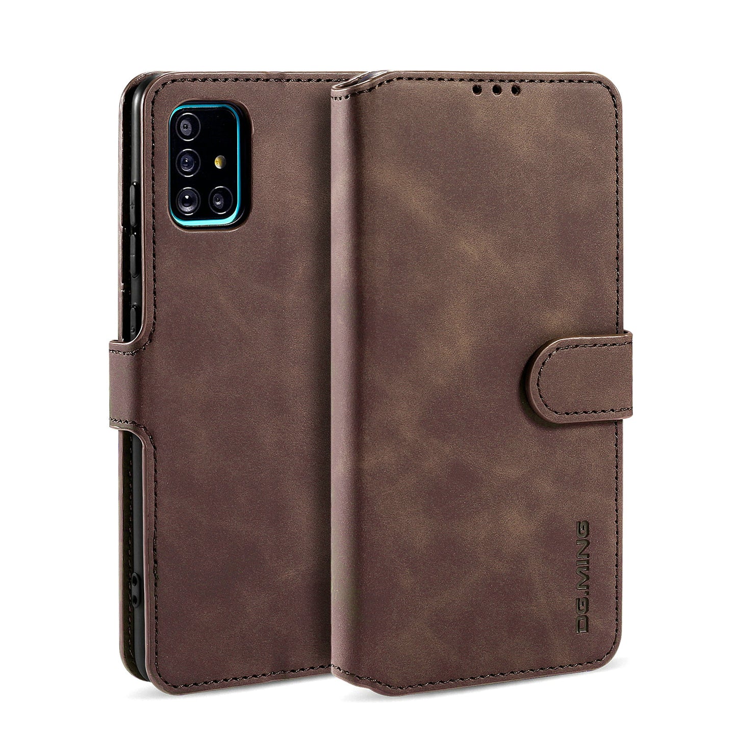 Retro Leather Edge Galaxy A71 Case with Hand Strap