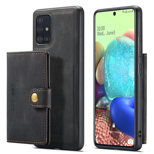 Magnetic Detachable Card Holder Galaxy A71 Case Leather Flip