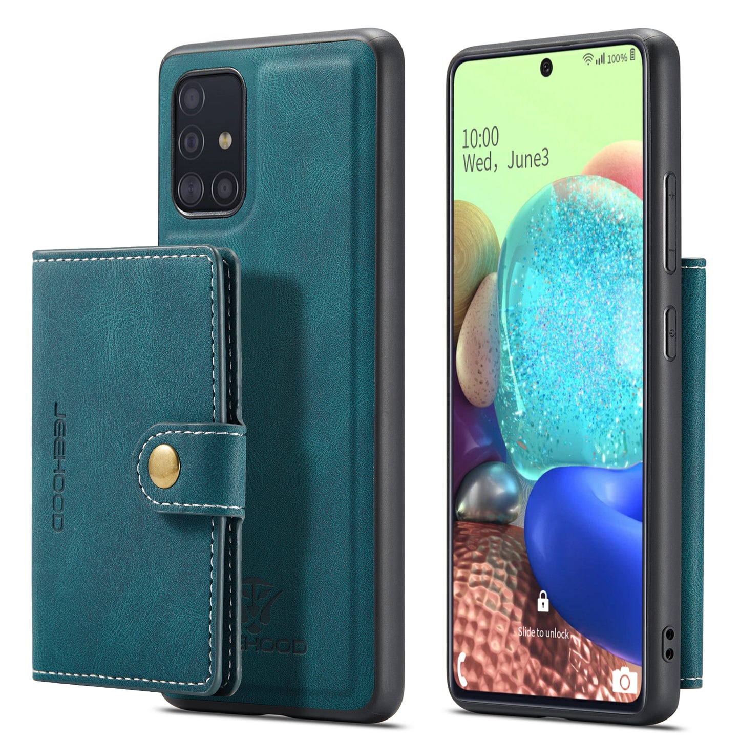 Magnetic Detachable Card Holder Galaxy A71 Case Leather Flip