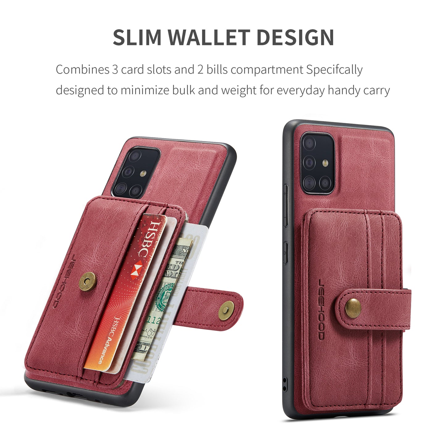 Powerful Magnetic Card Holder Galaxy A71 Case Detachable