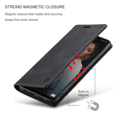 Luxury Retro Leather Galaxy A72 Case Magnetic Buckle RFID