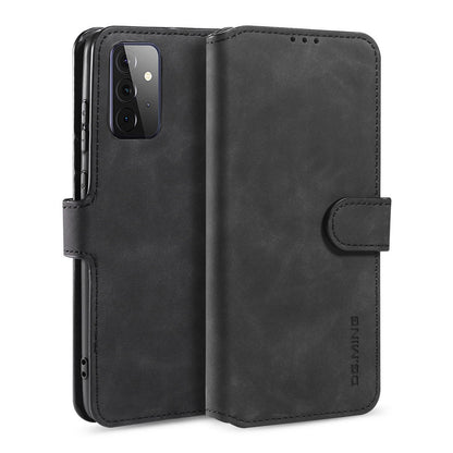 Retro Leather Edge Galaxy A72 Case with Hand Strap