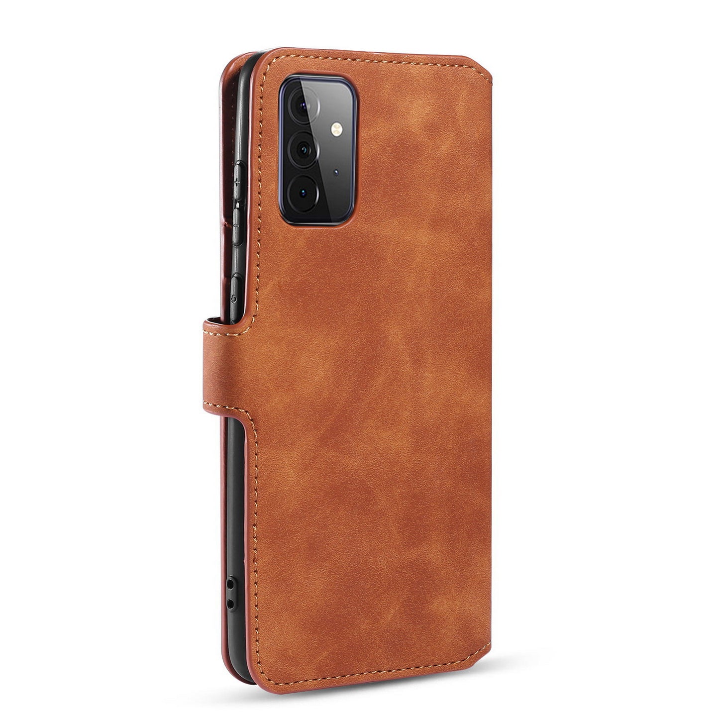 Retro Leather Edge Galaxy A72 Case with Hand Strap