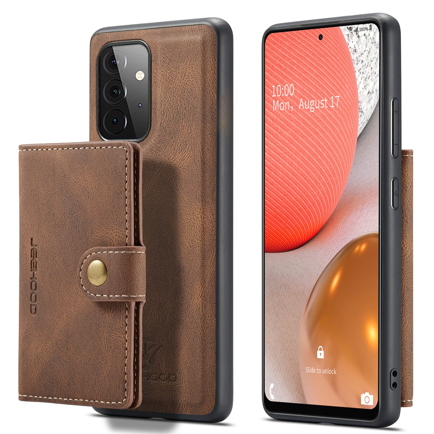 Magnetic Detachable Card Holder Galaxy A72 Case Leather Flip