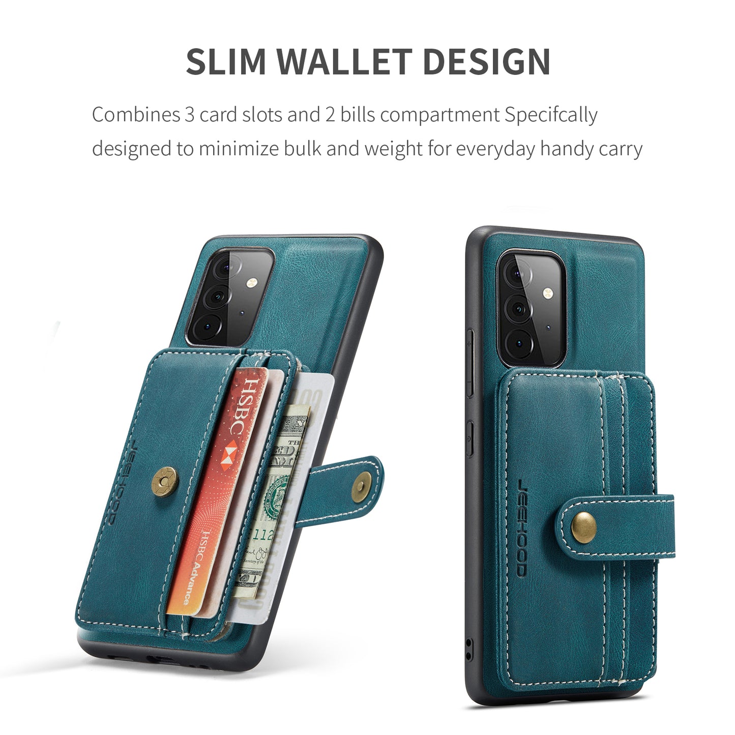 Powerful Magnetic Card Holder Galaxy A72 Case Detachable